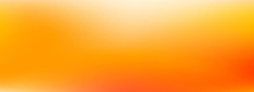 Warm orange yellow gradient background. Autumn color blurred wallpaper. Fall smooth gradation backdrop for banner, poster, leaflet, brochure, booklet. Vector abstract template overlay 