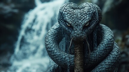 Serpent Guardian of the Waterfall