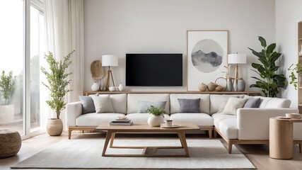 Fototapeta premium Interior of light living room