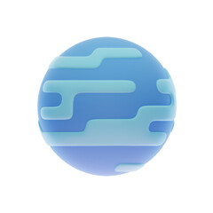 blue neptune planet isolated 3d illustration