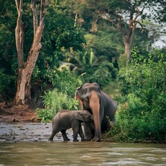 Obraz premium Elephants in the jungle