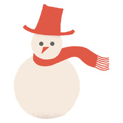 シンプルでかわいい雪だるまイラスト