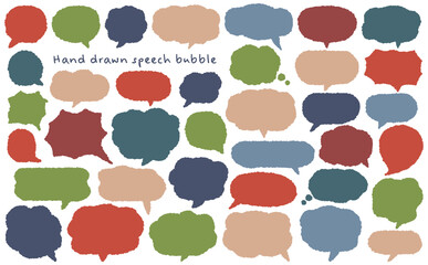 カラフルな手描き風ふきだしセット