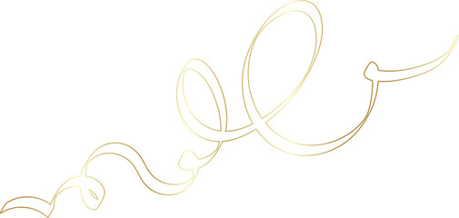 Golden ribbon line shiny gradient, party, holiday, event