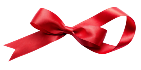 Red bow on isolated background