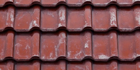 Textured Red Tile Roof Background Perfect for Architectural Designs and Backgrounds