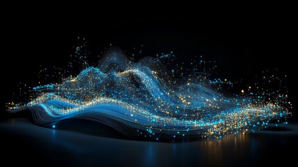 Fototapeta premium AI Learning and Data Processing: Brain Symbolizing Artificial Intelligence in Big Data Technology, Flow, Mining, and Analytics in Business