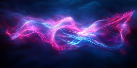 Obraz premium Abstract pink and blue glowing energy wave.