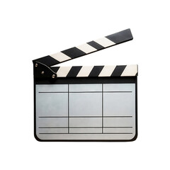 Film clapper isolated on white background