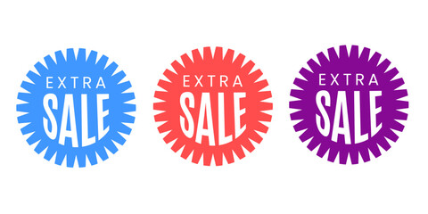 Sales badges vectors icon set