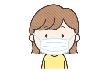 マスクをしている女性