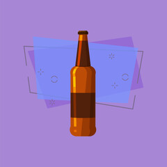 Brown bottle illustration. Beer, drinking, alcohol. Drinking concept. Vector illustration can be used for topics like beverage, bar, super market