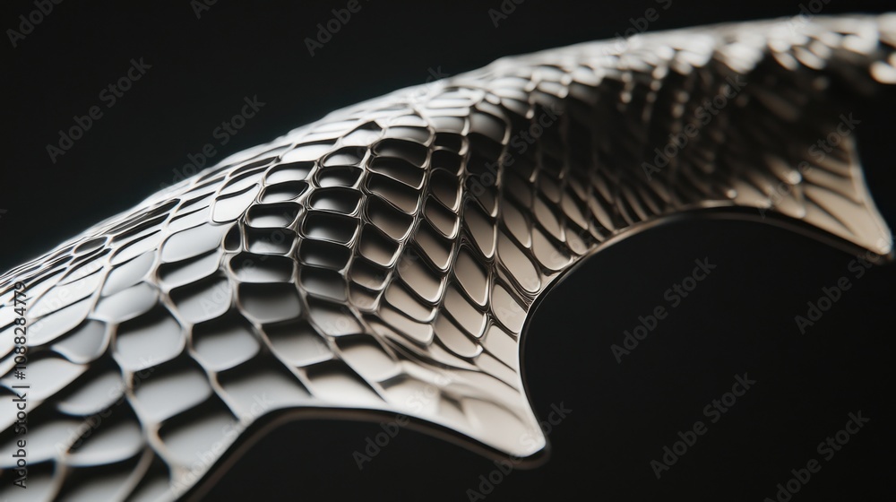 Poster An extreme close-up of a bio-inspired drone's wing structure designed for efficient flight and maneuverability, Biomimetic robotics style, photo of