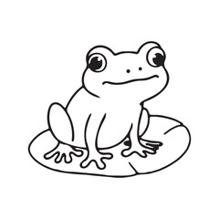 Obraz premium frog silhouette vector on white background.
