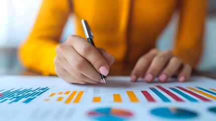 Engaging in Detailed Data Analysis: Insights from Colorful Charts and Graphs in a Bright Setting. Cost of Capital, Valuation, Interest Rate Concept