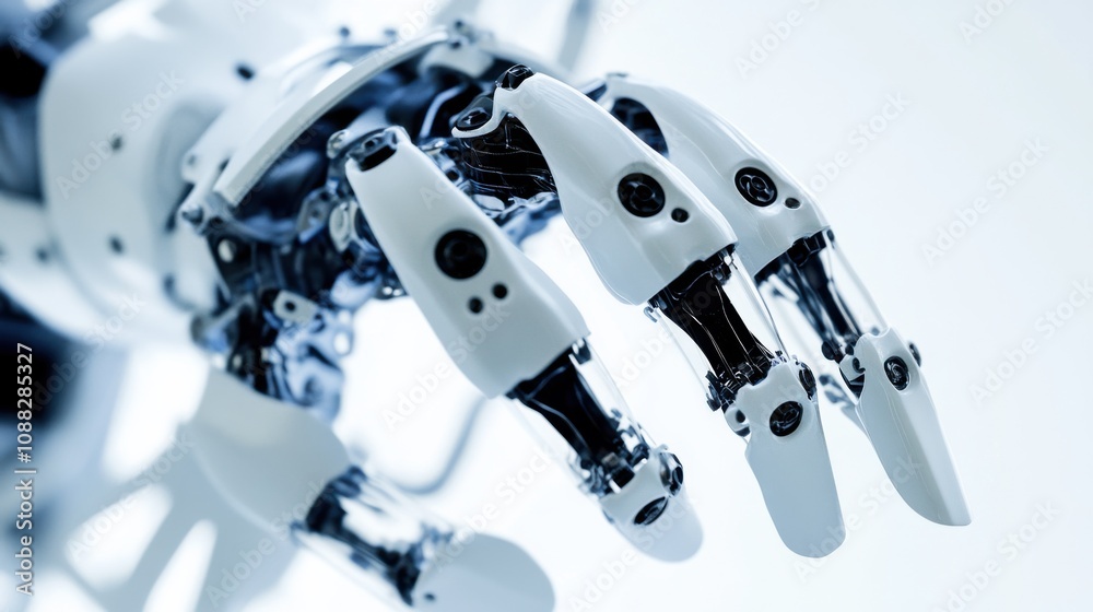 Poster An extreme close-up of a bio-inspired soft robotic gripper, capable of delicate object manipulation, Soft robotics technology style