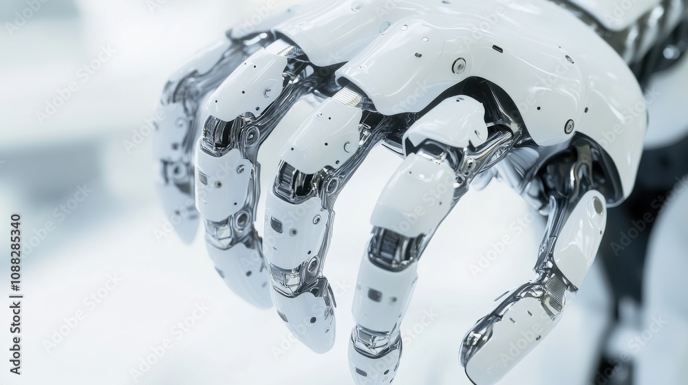 Poster An extreme close-up of a bio-inspired soft robotic gripper, capable of delicate object manipulation, Soft robotics technology style