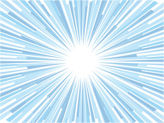 ポップに弾ける集中線背景素材_ライトブルー