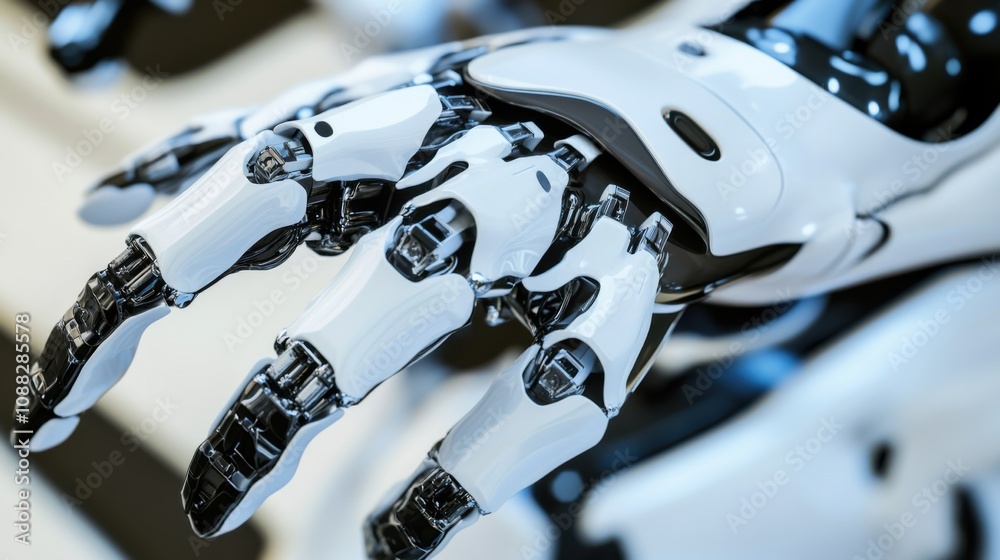 Poster An extreme close-up of a bio-inspired soft robotic gripper, showing adaptive grasping capabilities and delicate object manipulation, Soft robotics technology style