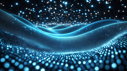 A blue abstract vector background with dynamic light patterns and glowing elements, evoking a sense of energy, depth, and digital transformation with vibrant colors and fluid design