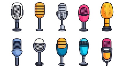 Microphone Icons Illustration
