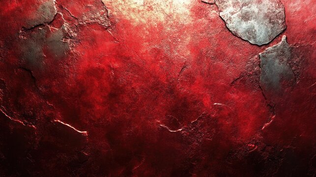 Red cracked wall with rough texture. Use this background for projects related to danger, horror, or mystery.