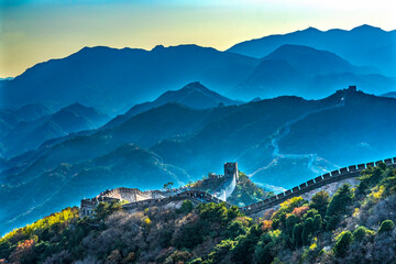 Fall Colors Great Wall Section Badaling Beijing China
