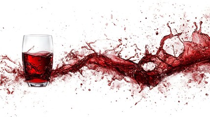 Red Liquid Splashing in Glass