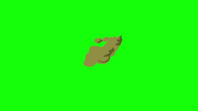 Smoke animated green screen, 3D Animation, Ultra High Definition, 4k video (Exhaust)