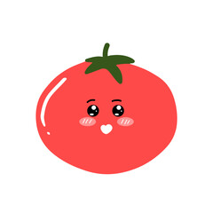 kawaii tomato character different face expression. kawaii variant expression face tomato cartoon design isolated on white background