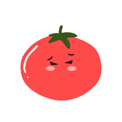 kawaii tomato character different face expression. kawaii variant expression face tomato cartoon design isolated on white background