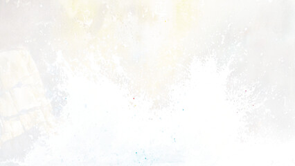 Gentle brush strokes in beige blue and white with blurred elements wallpaper.