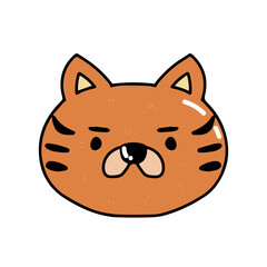 adorable head animal isolaated on white background. hippo, cow, lion, tiger, duck, monkey, bear, elephant,dog, cat, puppy,owl,