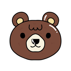 adorable head animal isolaated on white background. hippo, cow, lion, tiger, duck, monkey, bear, elephant,dog, cat, puppy,owl,