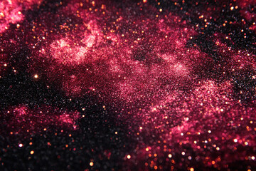 Fototapeta premium Close-up of pink glittering stilettos on shiny marble floor at a glamorous fashion event.