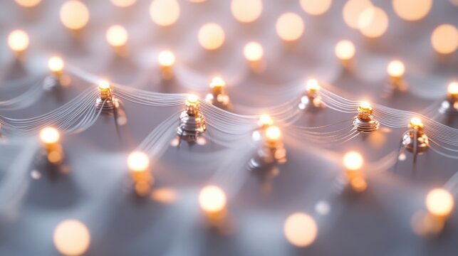 An extreme close-up of a neural interface electrode array, showing brain signal detection for neuroprosthetics, Neural technology style