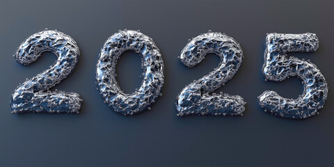 text 2025 in rough abstract 3d texture  