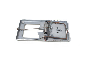 Mouse trap isolated on white background.