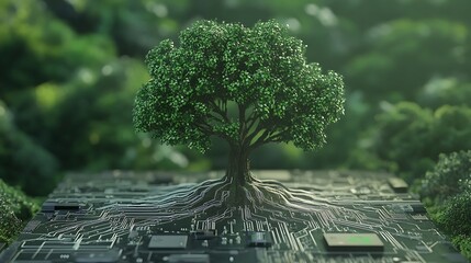 Tree Growing on a Circuit Board