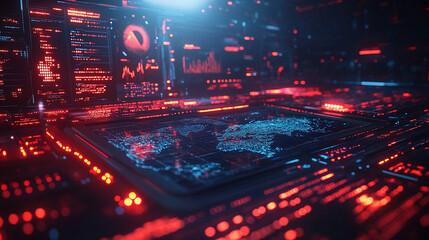 Futuristic blockchain interface with a global network design vibrant data streams digital elements representing advanced technology cryptocurrency decentralized finance innovation secure transactions