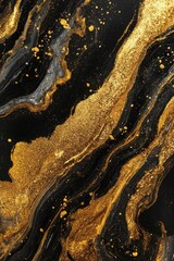 Black and Gold Marble Close Up