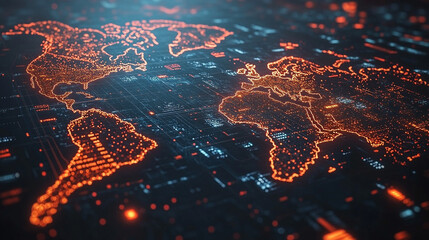 Futuristic blockchain interface with a global network design vibrant data streams digital elements representing advanced technology cryptocurrency decentralized finance innovation secure transactions