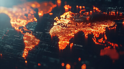 Futuristic blockchain interface with a global network design vibrant data streams digital elements representing advanced technology cryptocurrency decentralized finance innovation secure transactions