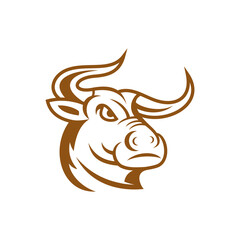 head bull line art logo designs