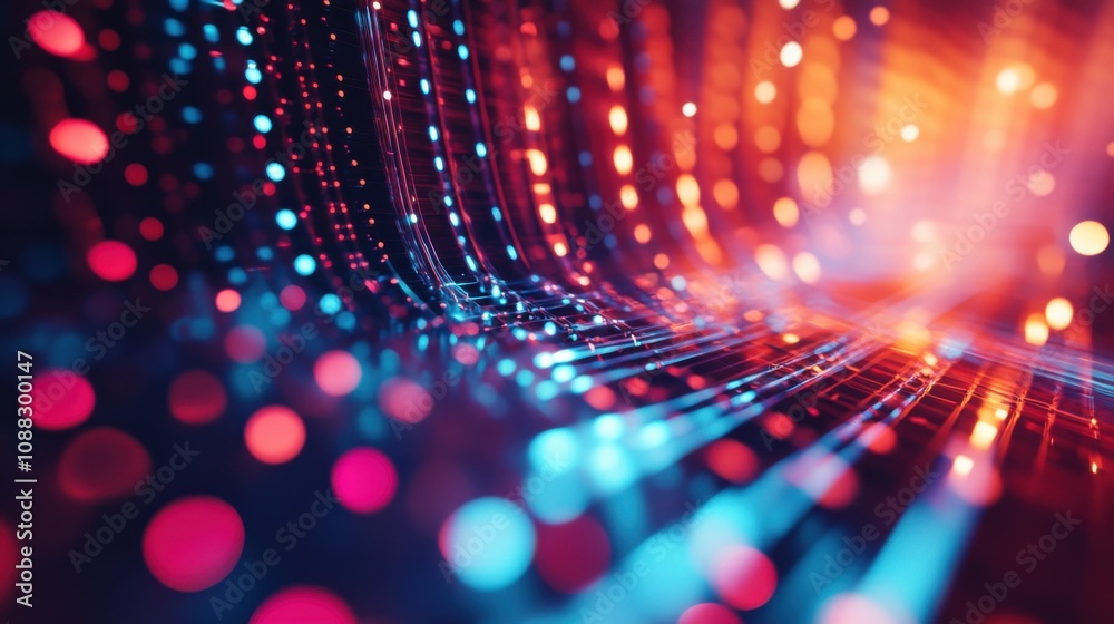 Poster An extreme close-up of a quantum dot enhanced photodetector, showing high sensitivity and rapid response in light detection, Photonics technology style