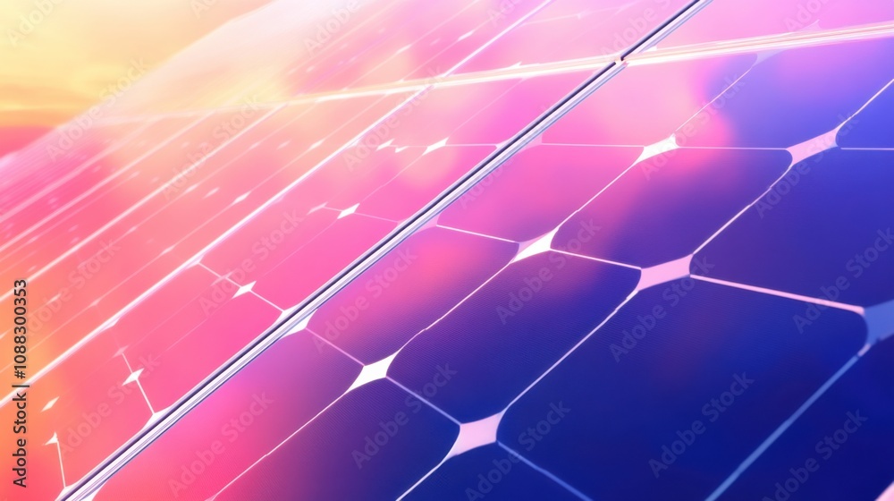 Poster an extreme close-up of a quantum dot enhanced solar cell, showing improved light absorption and conv