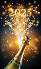 Dynamic champagne celebration with golden bubbles and festive sparkle for luxury wallpaper background design