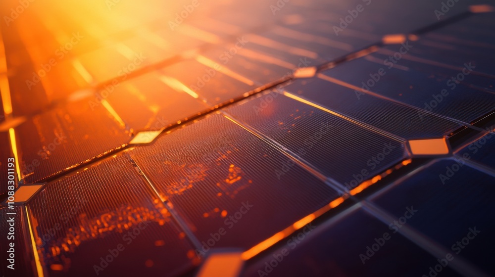 Poster an extreme close-up of a quantum dot solar cell, demonstrating efficient light absorption and energy