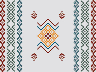abstract Traditional geometric ethnic fabric pattern ornate elements with ethnic patterns design for textiles, rugs, clothing, sarong, scarf, batik, wrap, embroidery, print, curtain, carpe