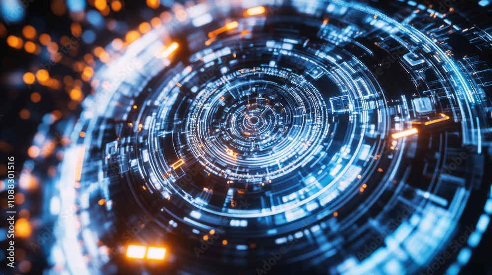 Leinwandbilder An extreme close-up of a quantum encryption key distribution device, demonstrating quantum cryptography principles, Quantum security style